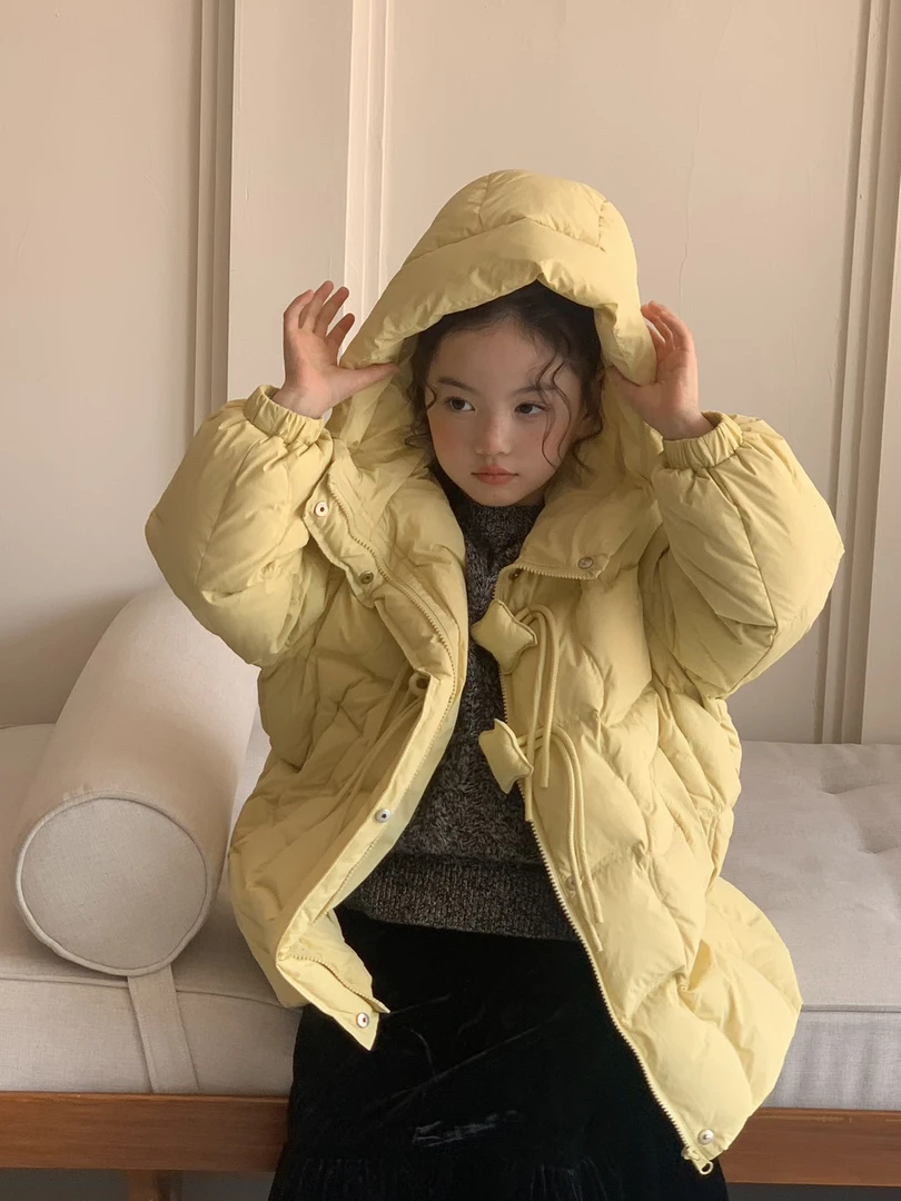 新款女生儿童连帽加厚宝宝羽绒服秋冬冬季
