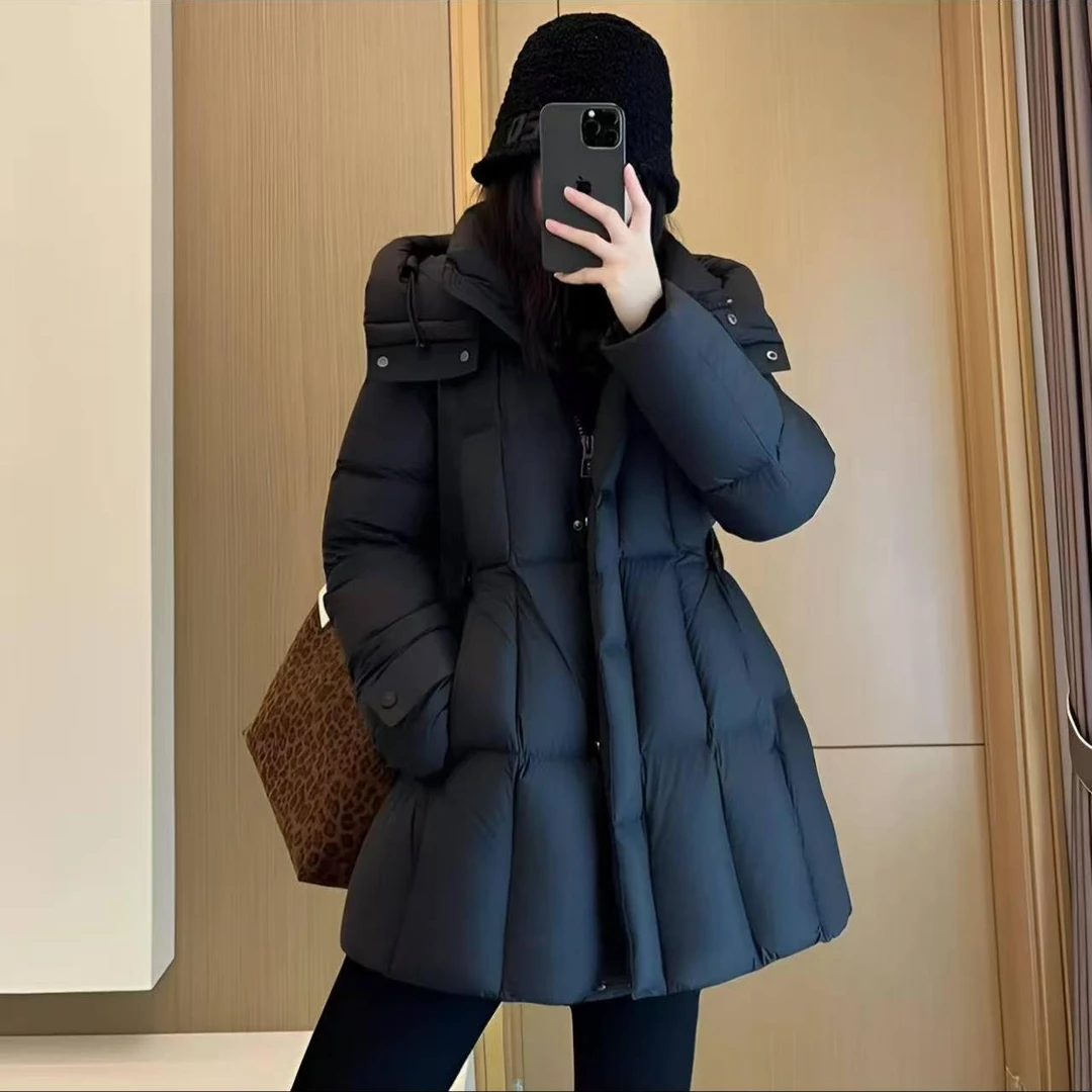 小蛮腰90白鹅绒新国标云感高奢连帽羽绒服-JT179