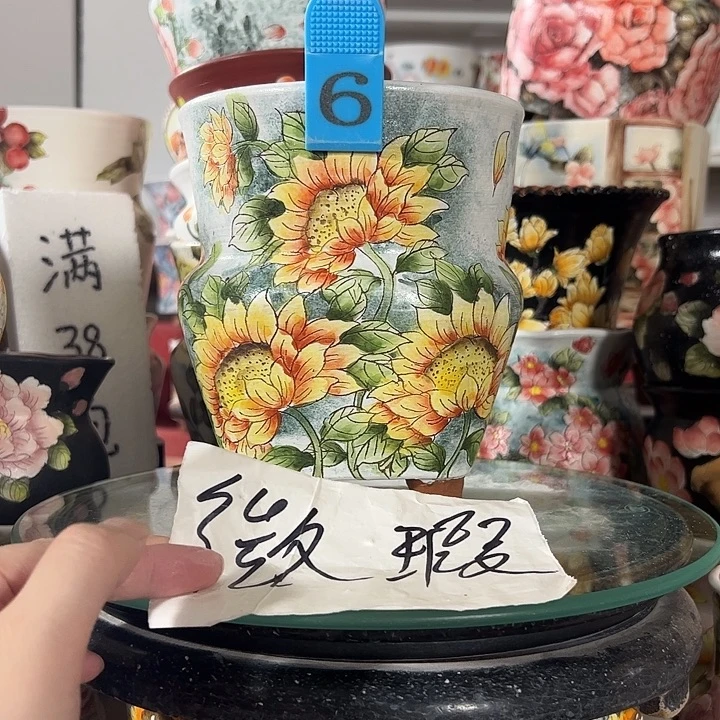 景德镇手绘花盆满38包邮偏远地区除外