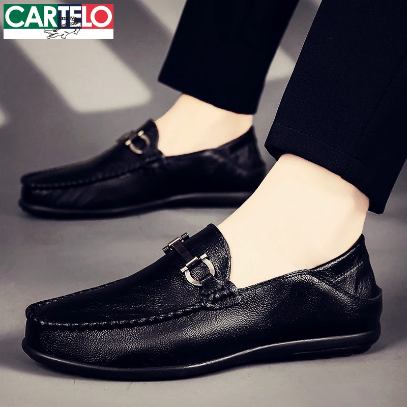 卡帝乐鳄鱼豆豆鞋男士休闲皮鞋2025新款一脚蹬软底鞋子男鞋秋季款