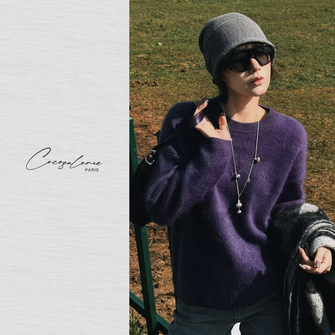 韩彬彬"薰衣草"澳洲羊毛婴儿肤感高定显瘦慵懒毛衣2377-2