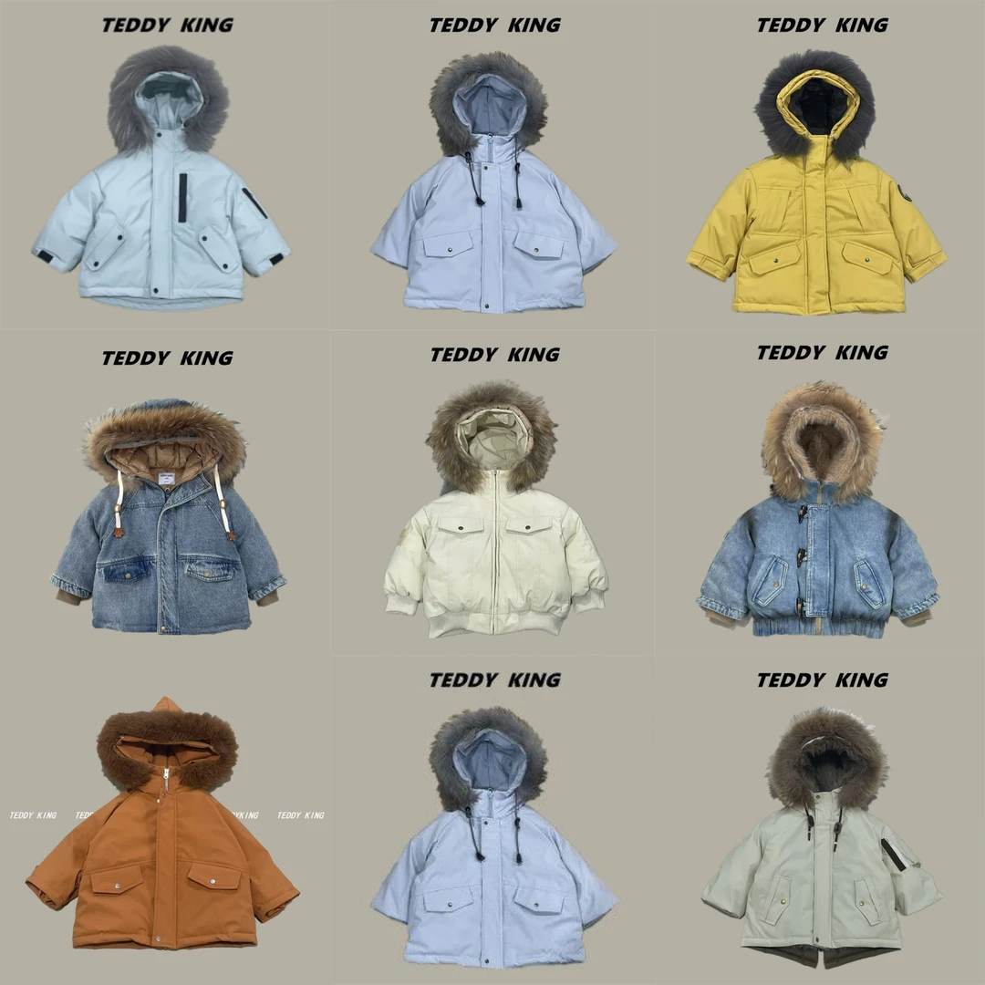 L801 2025冬季新款中小童韩版 连帽羽绒服