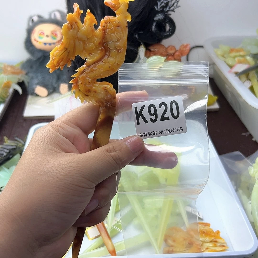 合金蛇纹石玉发饰肥*
