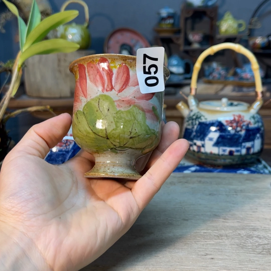 壶素浅陶瓷手工手绘