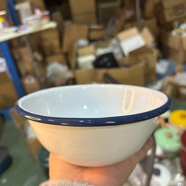 微瑕 捡漏！搪瓷沙拉碗大汤盆和面盆家用可明火电磁炉用