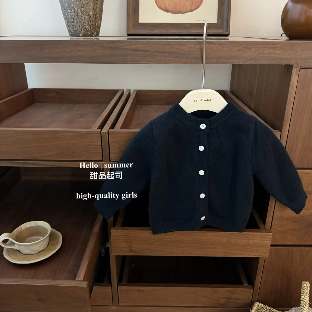 【甜品起司】 江原道学院！女宝宝miu系简约风毛衣开衫针织外套