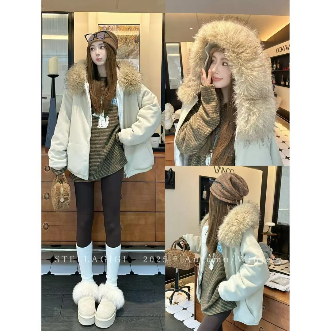 SG / 杨依姗 AW大毛领连帽羽绒服卫衣外套WT-20252516