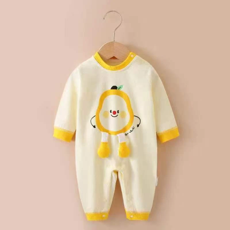 纯棉卡通水果连体衣秋季长袖爬爬服哈衣