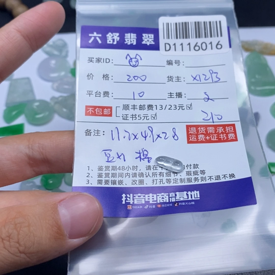 ****翡翠未镶嵌吊坠(不含链)D11160016