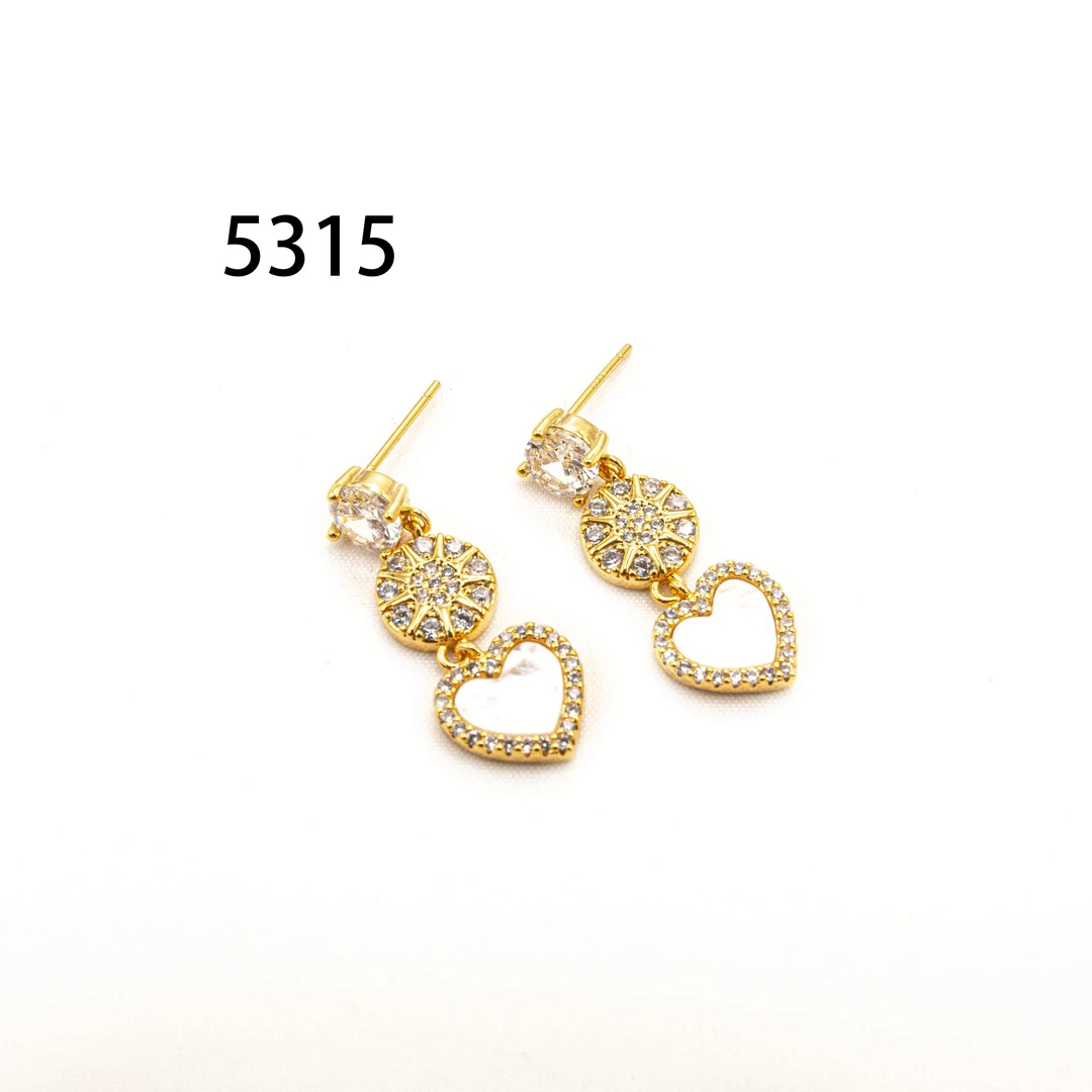 铜合金耳饰 简约镶嵌个性气质耳环小众设计高级感耳饰～5315