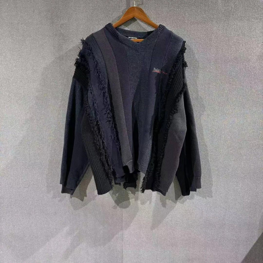 未使用 Balenciaga/巴黎世家 （pm）解构拼接羊毛毛衣 s码/2999