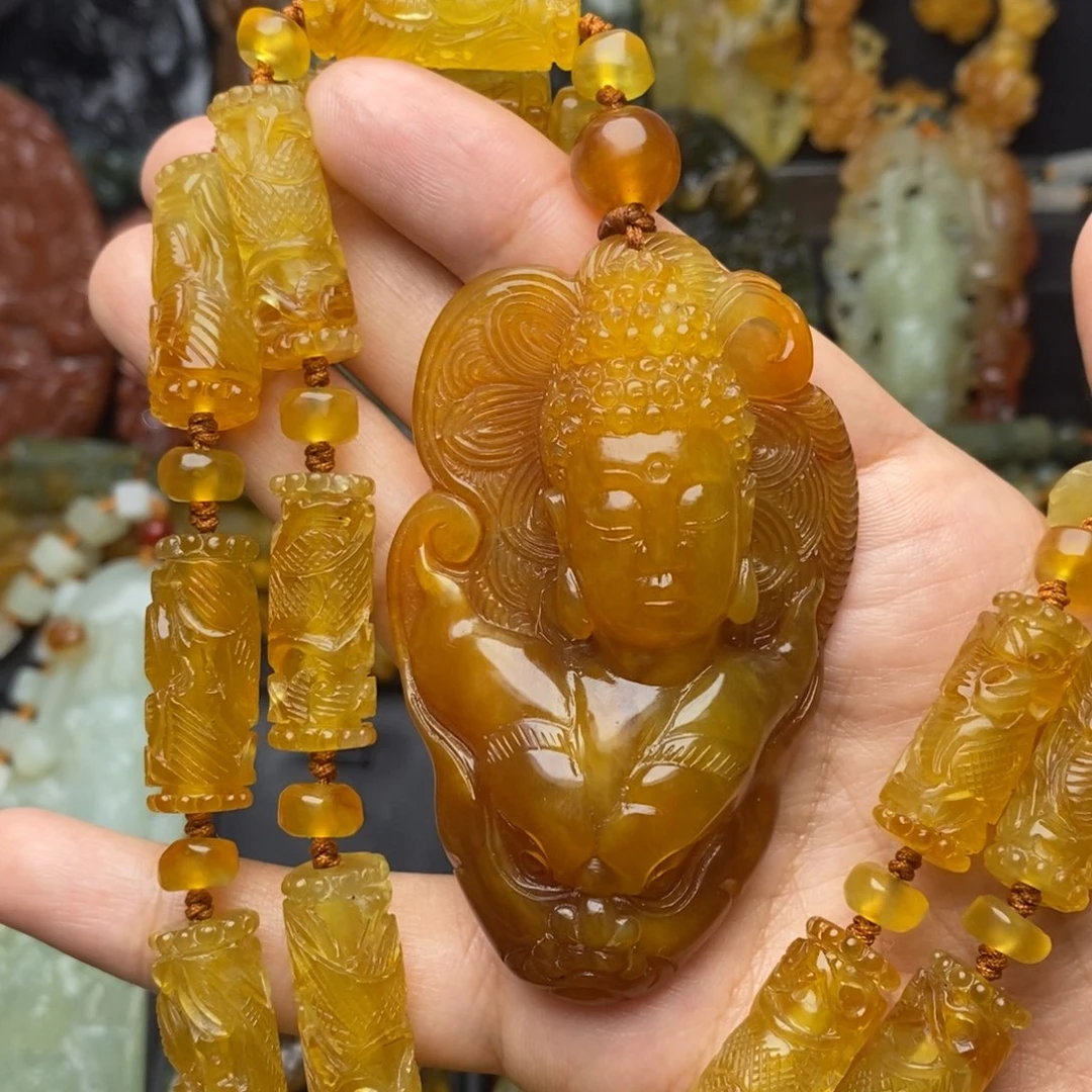 蛇纹石玉未镶嵌颈饰