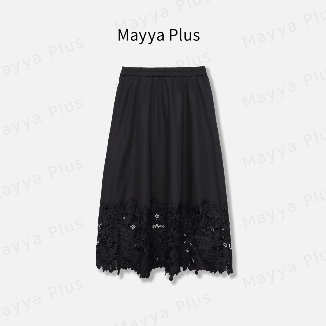 【花漾裙】Mayya Plus麦芽定制轻奢气质显瘦百搭款梭织半裙32516095