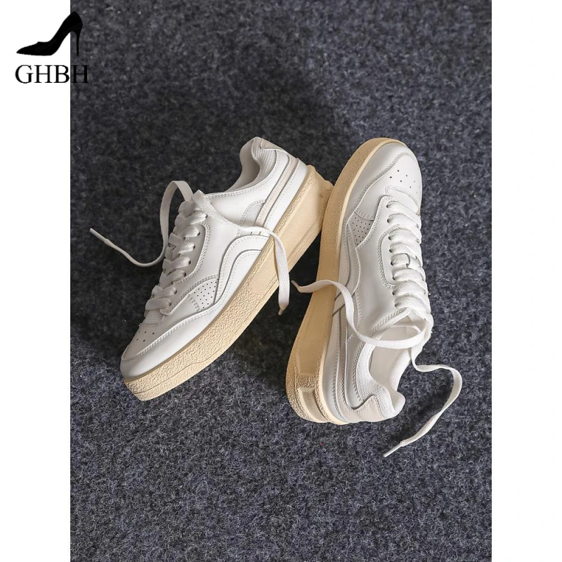 爆款店长强推厚底白色女鞋休闲女鞋2025新款百搭款软底舒适