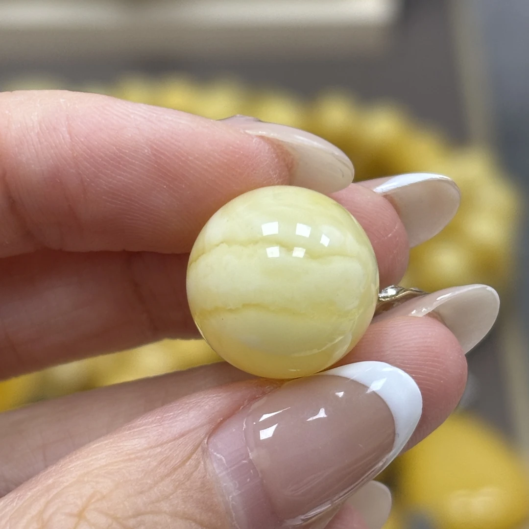 15.5mm 小妖珠宝天然原矿琥珀蜜蜡
