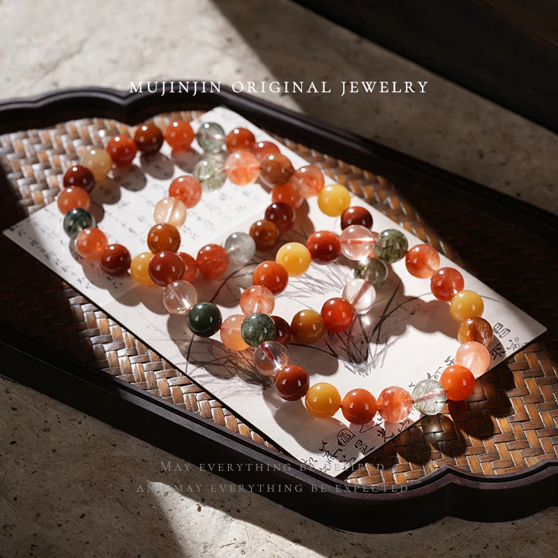 【木槿槿】天然福禄寿水晶手串女款时尚约10m手链XL2648多样性发一