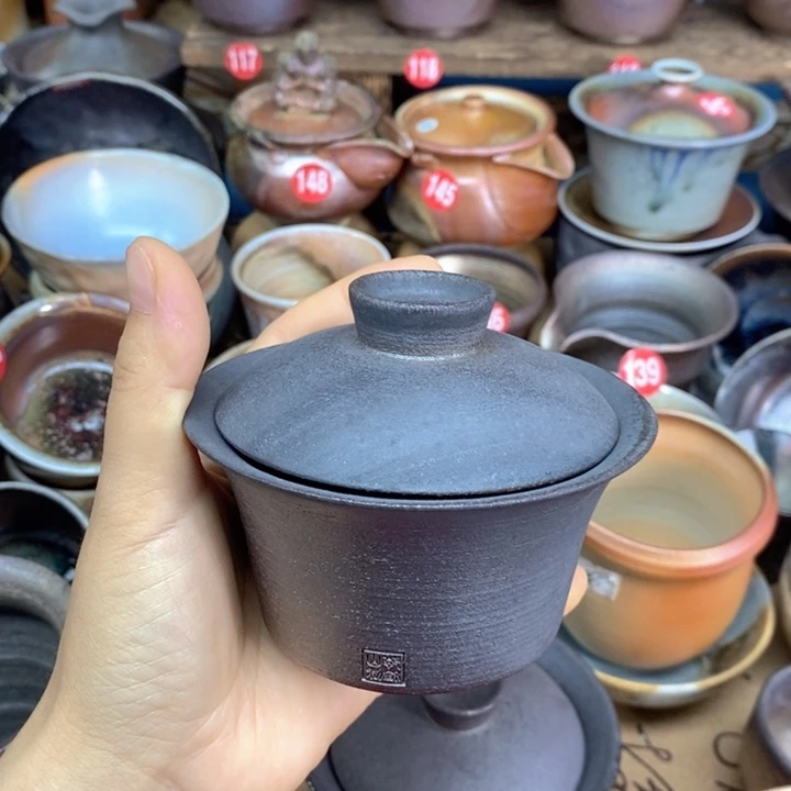 杯子精品柴烧手工茶器福利盖碗不退换