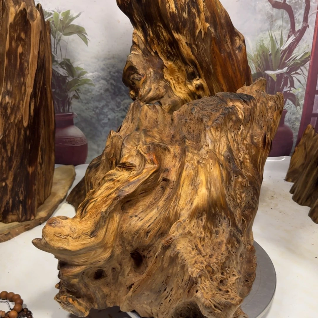 广***艺木花果香天然随型摆件，土埋老料自然香韵造型独特