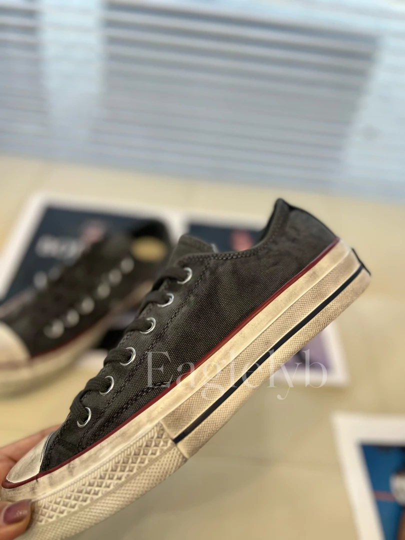 复古做旧水洗脏脏帆布鞋 情侣鞋