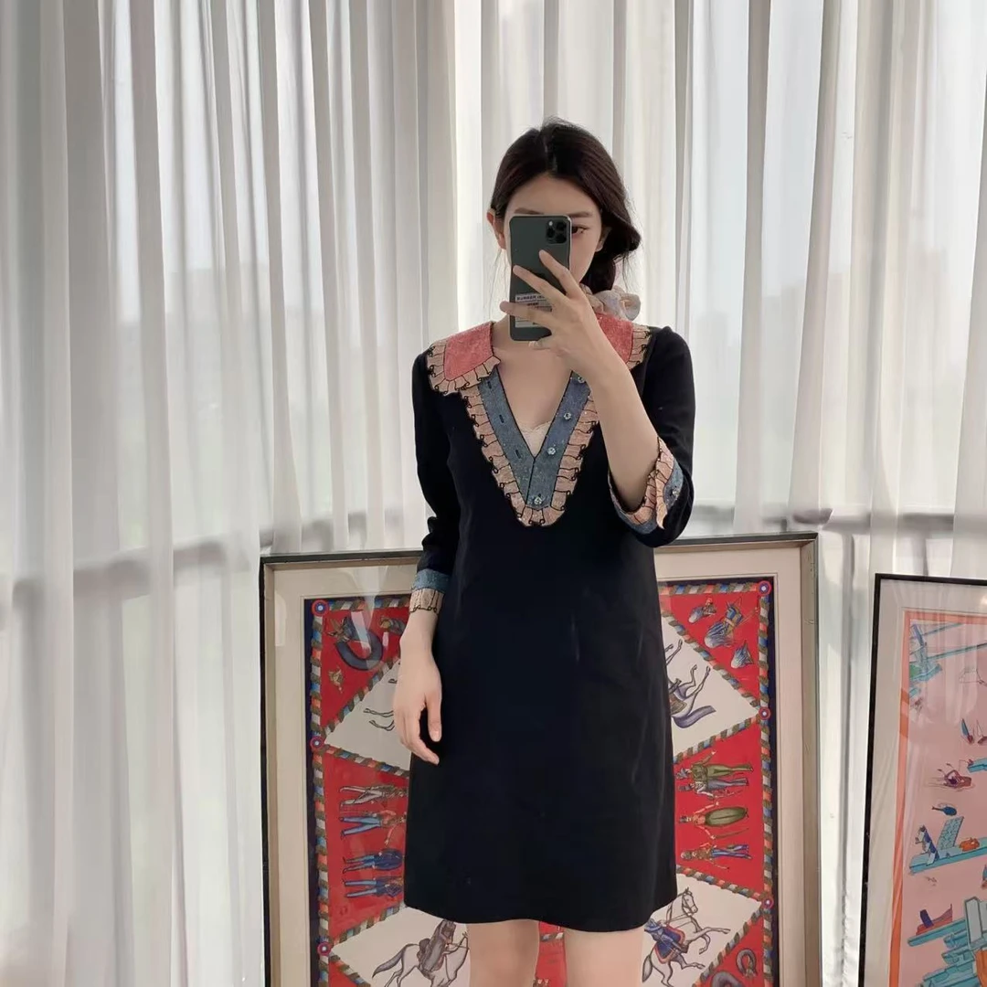 95新 GUCCI/古驰 连衣裙40码黑色/250512JJKXH12