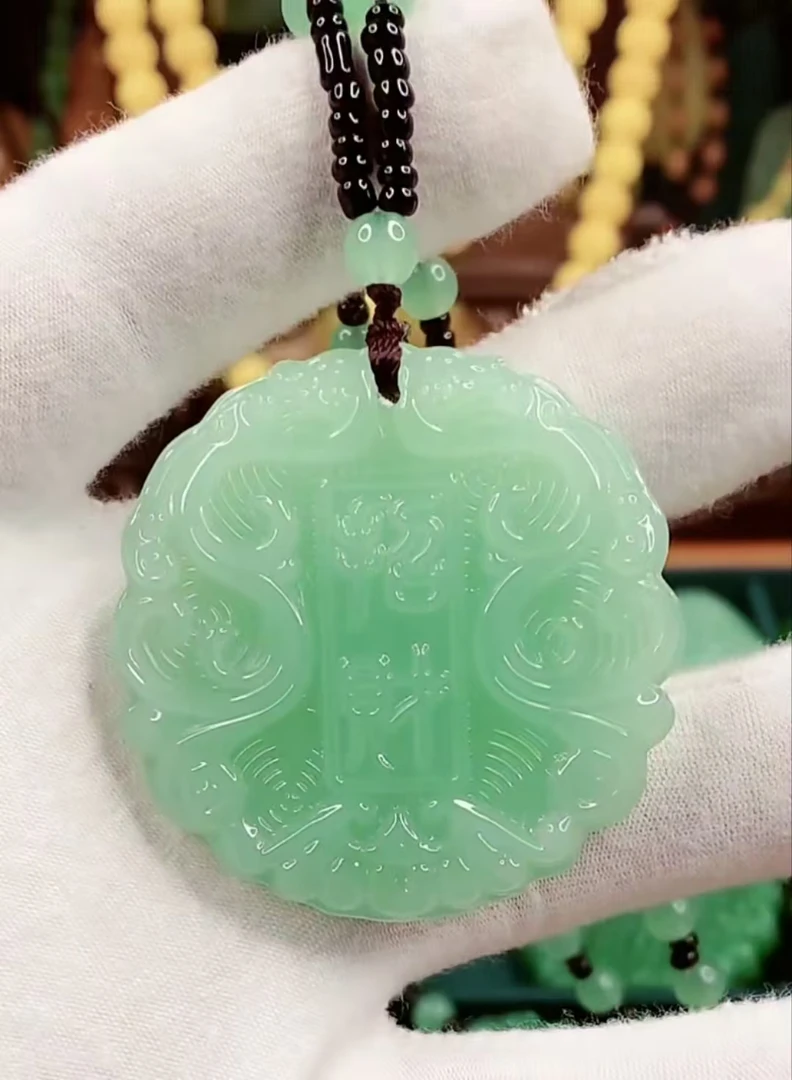 夏季新款8.浅绿纳福平安扣情侣款...