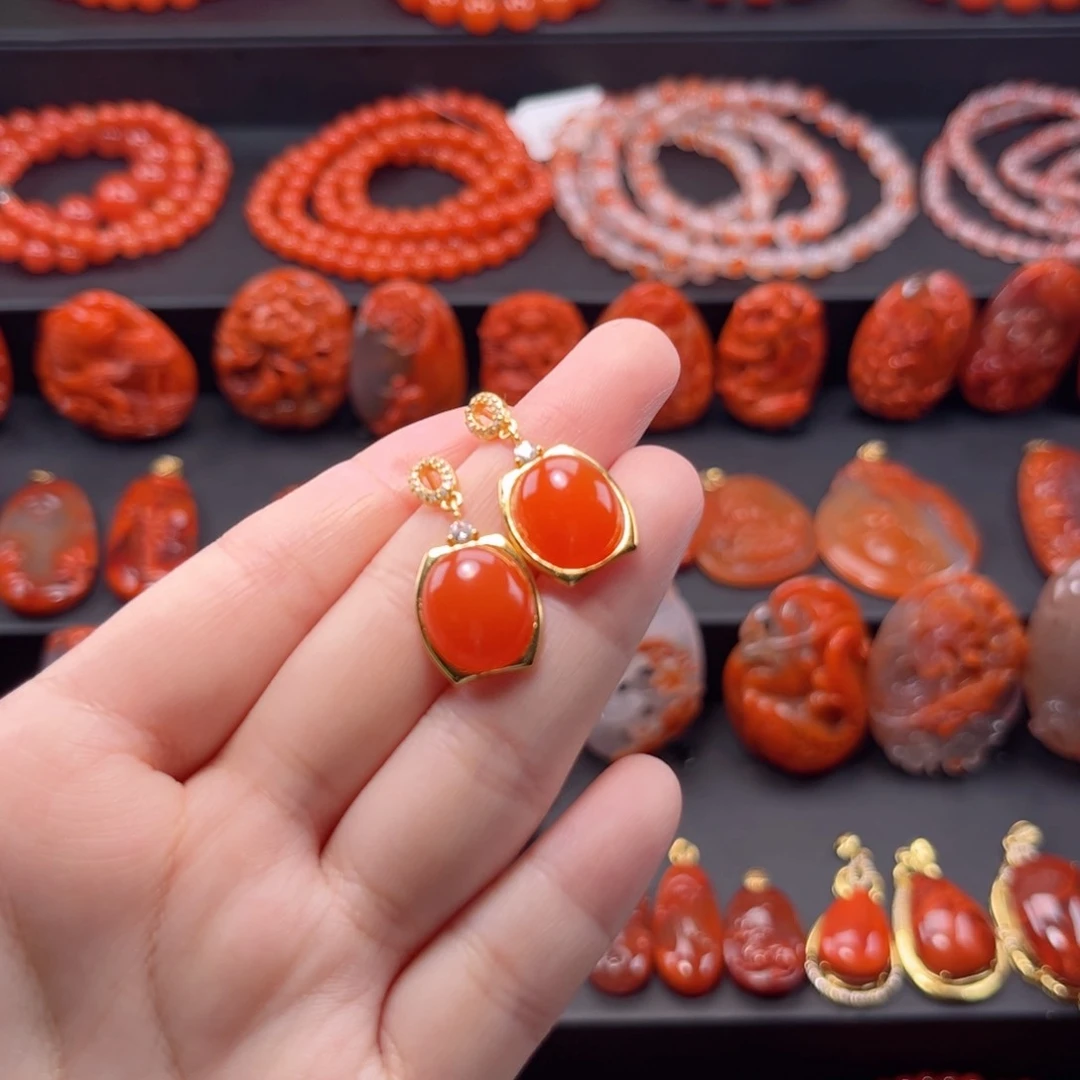 南红玛瑙南红银S925镶嵌