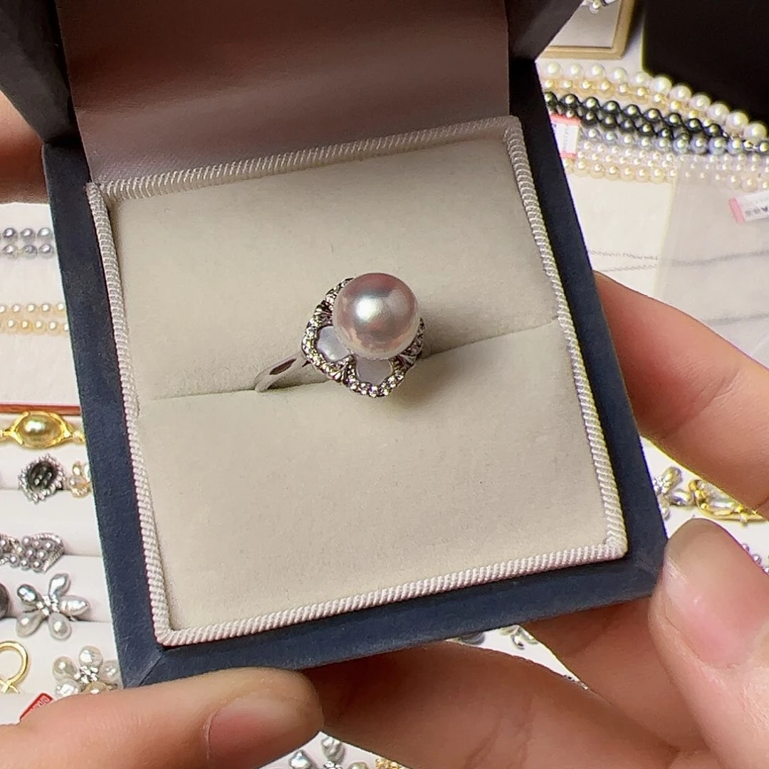 海水珍珠戒指银S925镶嵌