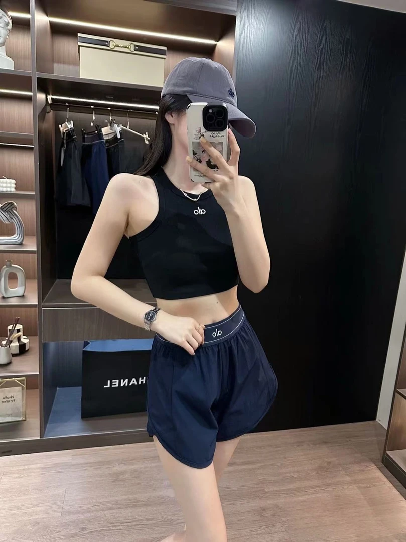 Alooooo25新款修身时尚百搭短裤运动高腰短款休闲显瘦打底黑色