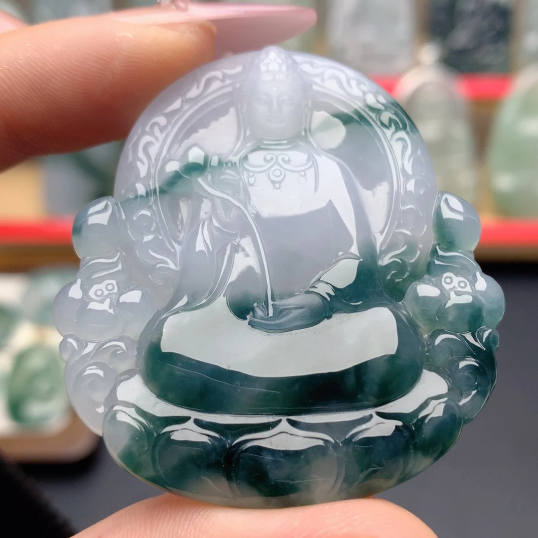 小***^翡翠未镶嵌颈饰素衣观音