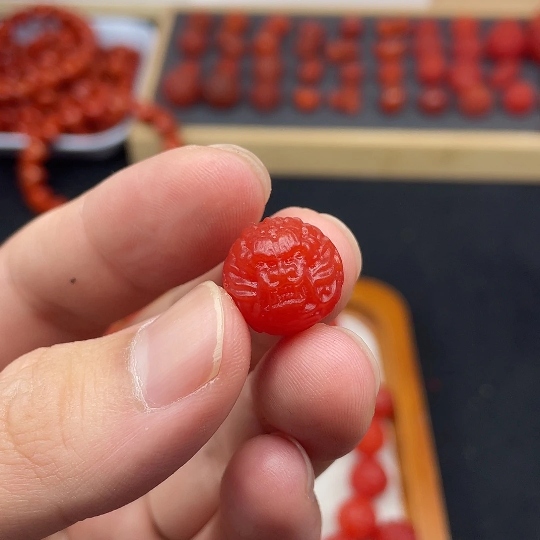 南红玛瑙14号保山樱桃红哑光卡15龙珠未镶嵌