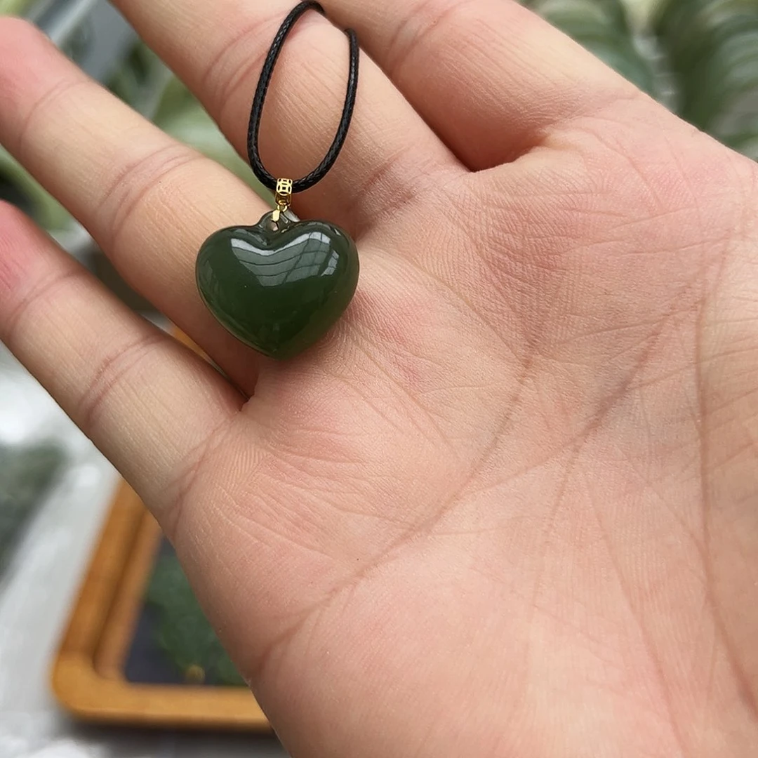 和田玉18K金镶嵌吊坠(不含链)
