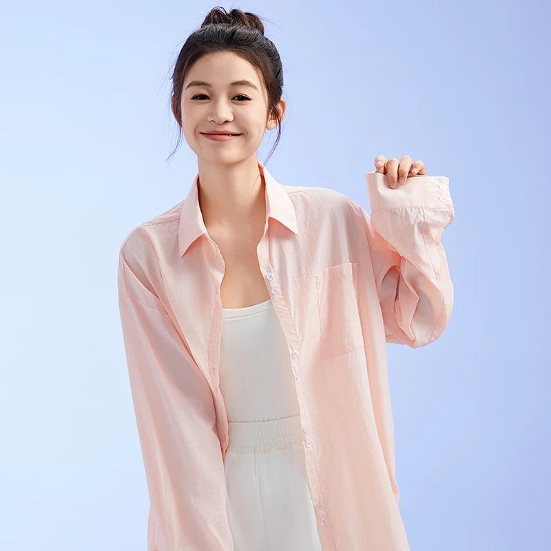 明星同款】宽松防晒衬衫上衣女春夏开衫外套轻薄冰丝128