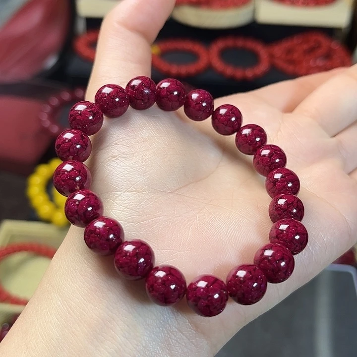 天然辰砂含尘砂手串