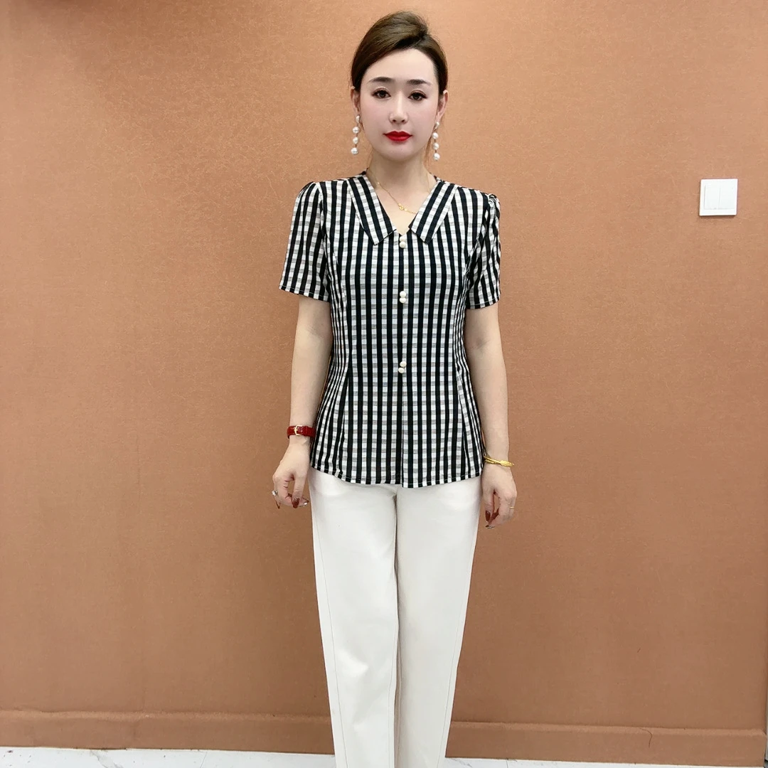 夏季新款母亲节国风宽松中老年女装洋气时尚小衫减龄显瘦妈妈装