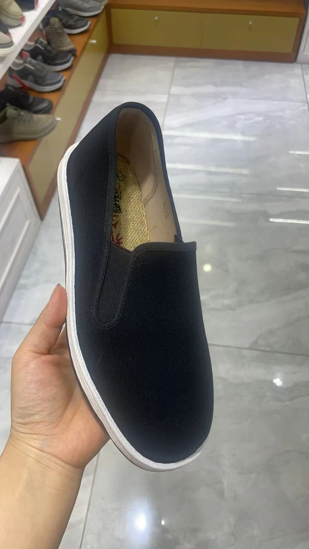 男士开车专用透气舒适千层底一脚蹬休闲布鞋