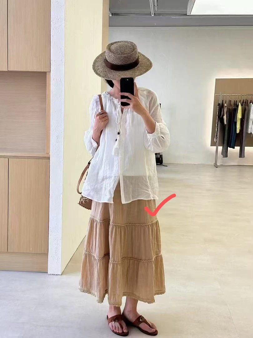 【BAI】半身裙女新款夏季高腰a字裙长裙147