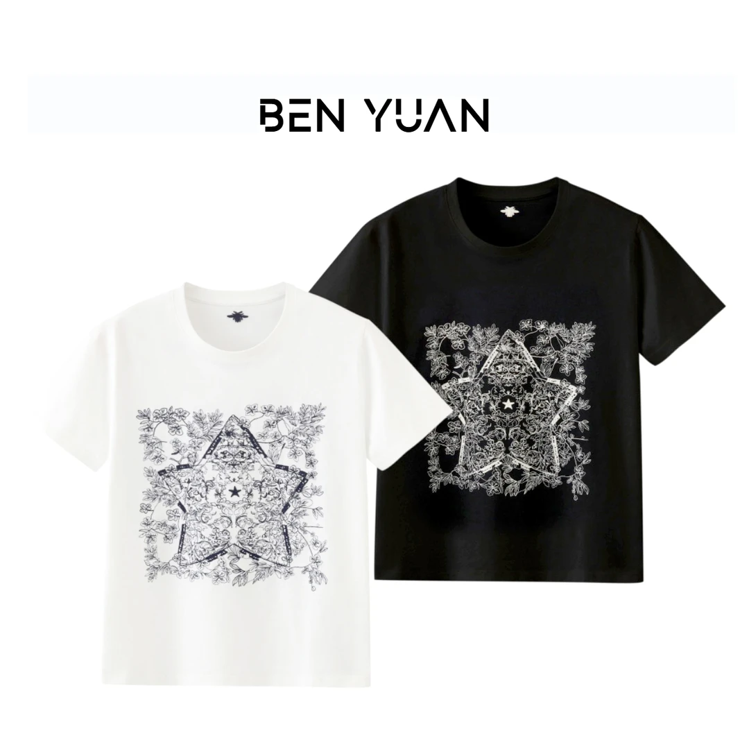 本原&BEN YUAN【星语星愿】新春款圆领刺绣T恤-C035