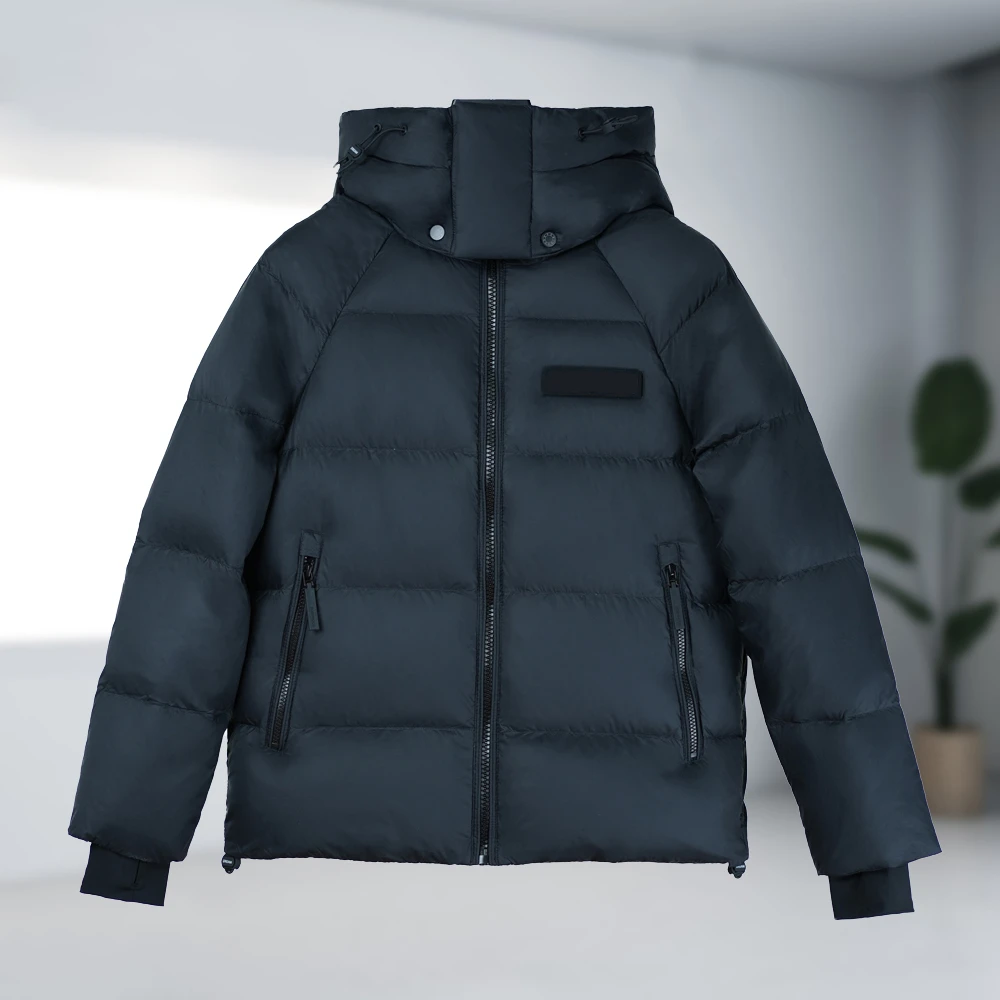 白鸭暖燚绒短款连帽保暖情侣款羽绒服