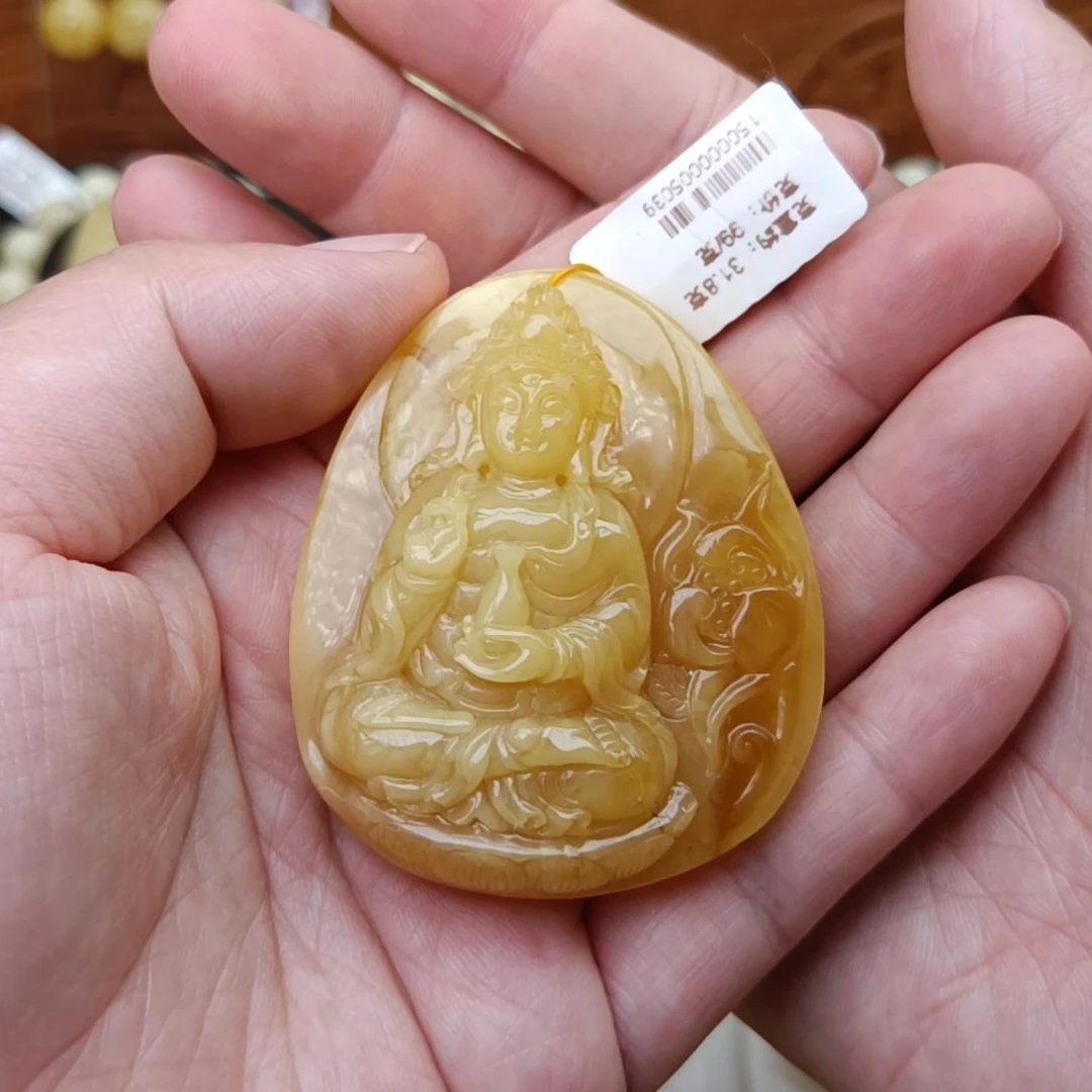 未镶嵌吊坠(不含链)蜜蜡观音菩萨大师工王海笑精工雕刻