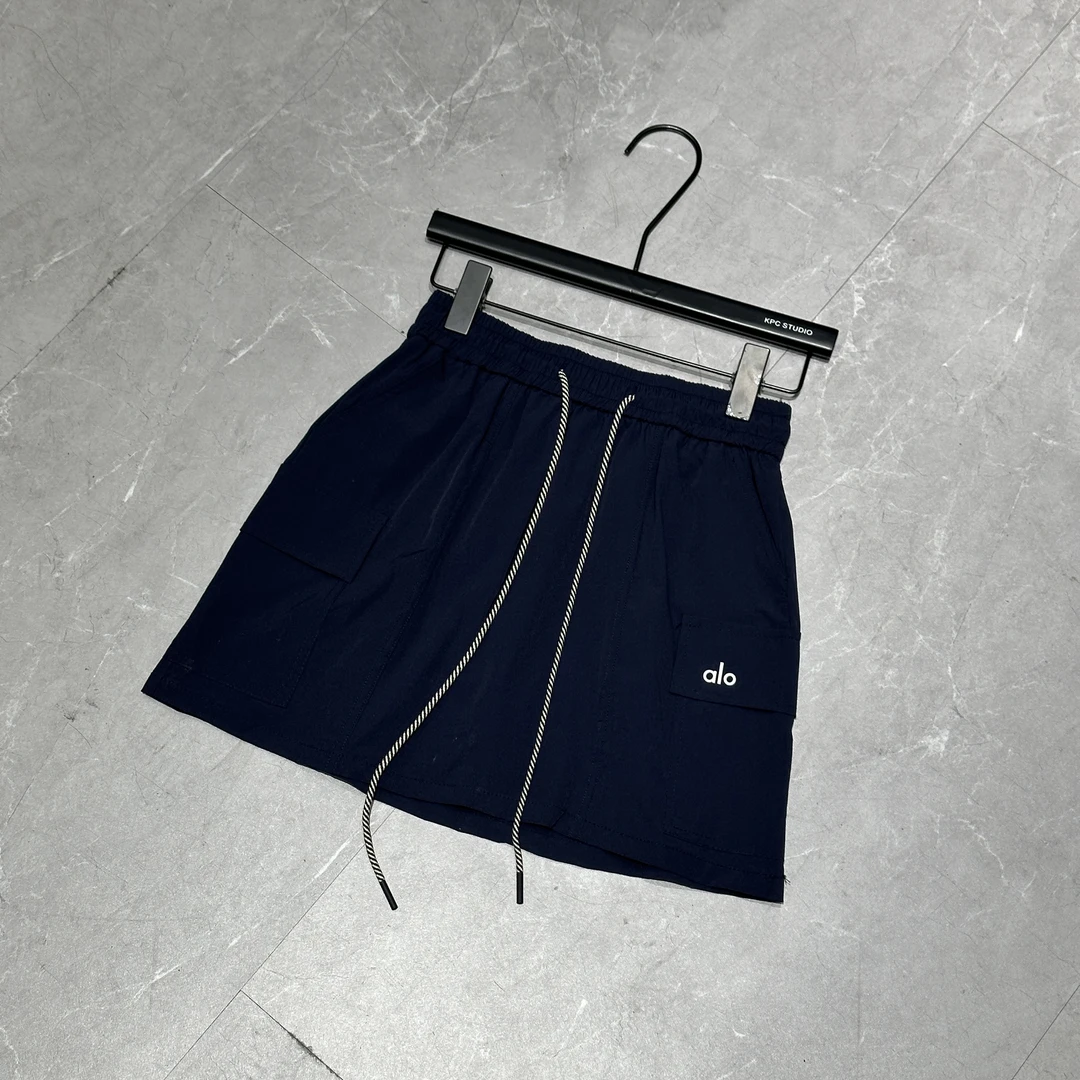 初见家【撞色腰绳松紧腰半身长裙】2025夏款显瘦百搭中长裙小个子