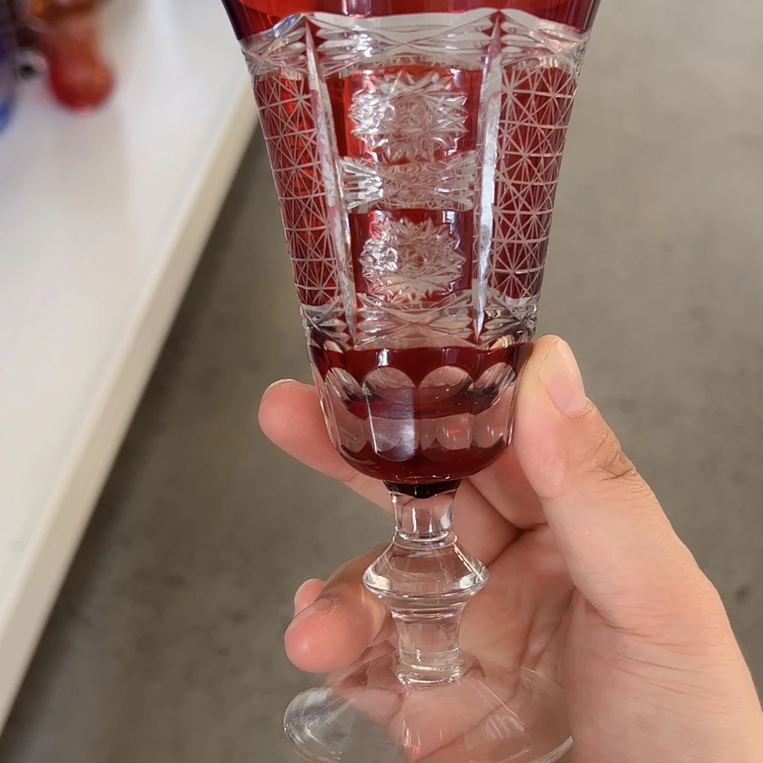 水晶玻璃平底款微瑕一个