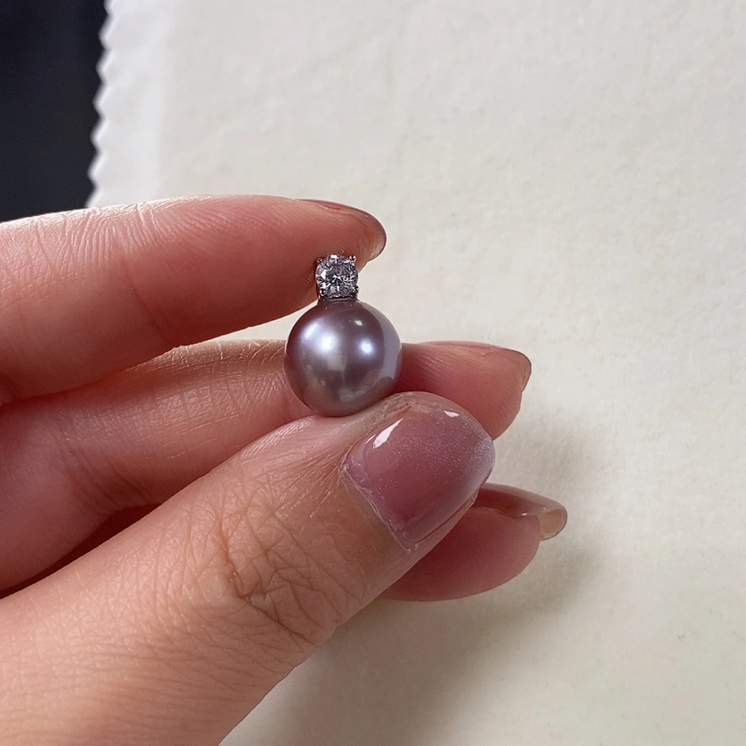 淡水珍珠吊坠(赠链)银S925镶嵌亲****光11-12mm