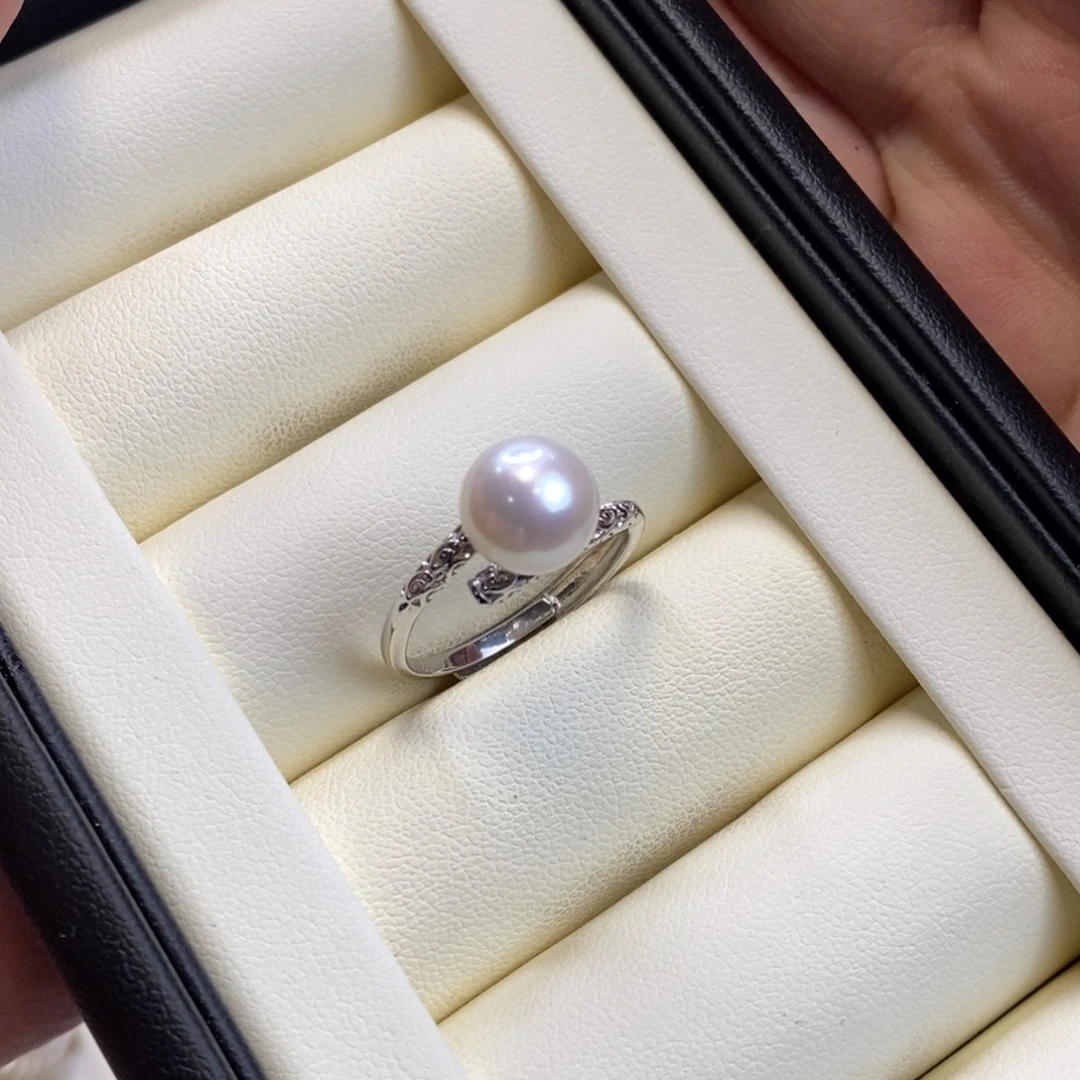 淡水珍珠银S925镶嵌戒指