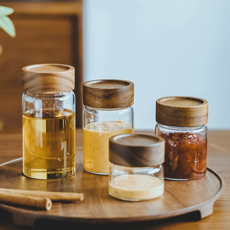 食品级螺口密封玻璃罐果酱蜂蜜收纳罐茶叶罐燕窝分装瓶小号储物罐
