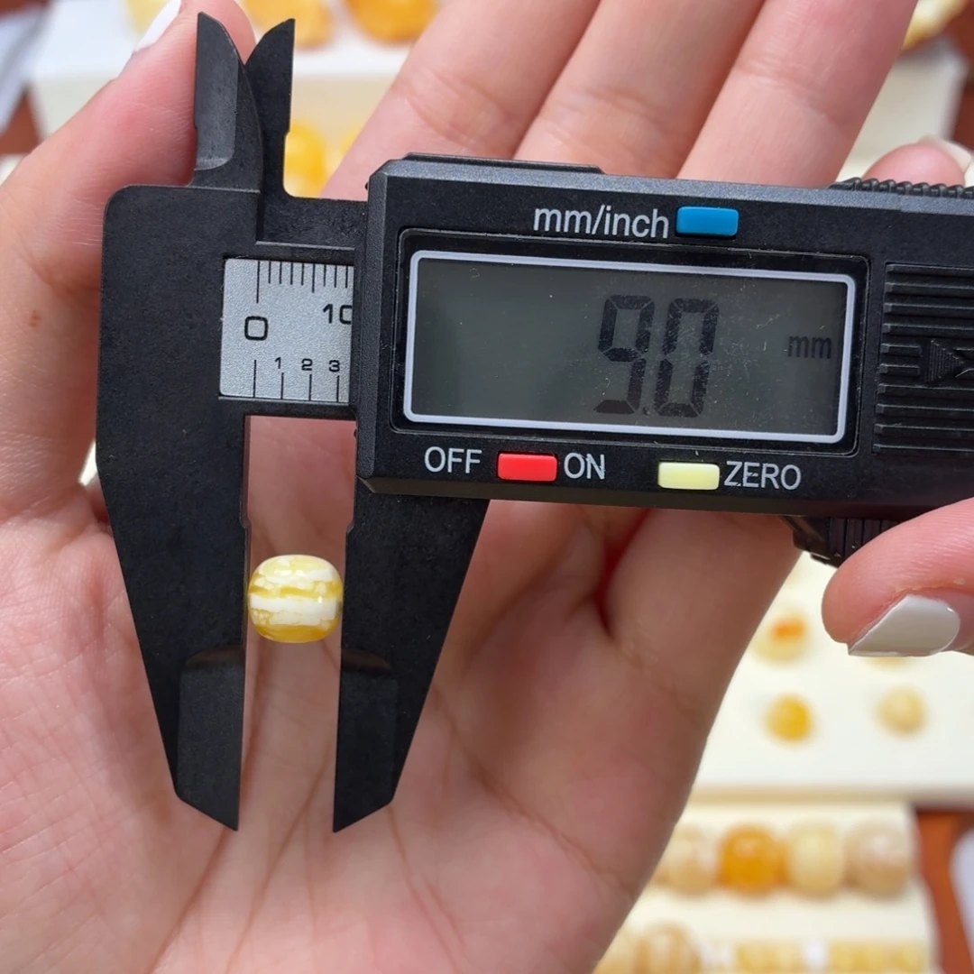 ****乐琥珀未镶嵌裸石俄料虎皮纹老型9mm
