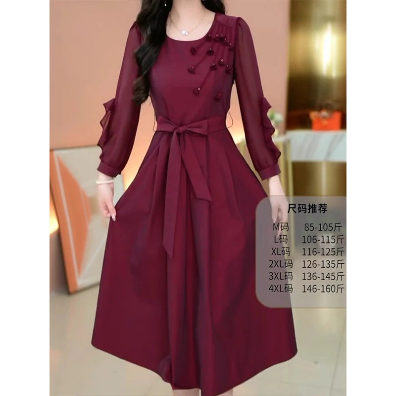 拉夏贝尔喜婆婆婚宴装连衣裙2025新款女春秋季爆款高端精致妈礼服