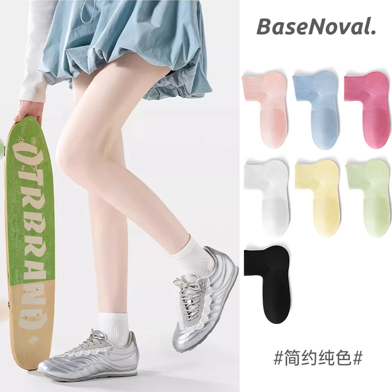 100%棉袜子女夏季薄款抑菌防臭网眼短袜百搭纯棉吸汗短筒袜不掉跟