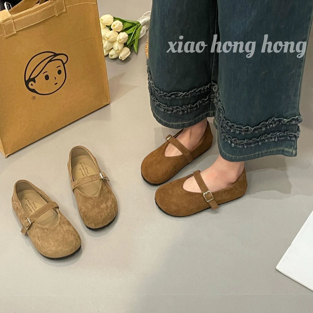 【松松】圆头浅口一字带2025新款软底玛丽珍百搭舒适博肯韩版单鞋