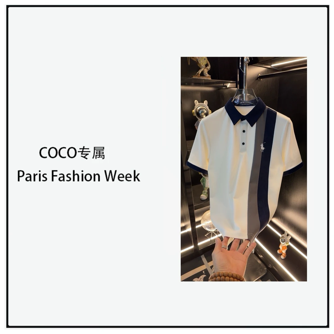 【COCO专属】2025夏季新款男装 男女同款Polo衫白色潮流衬衣015