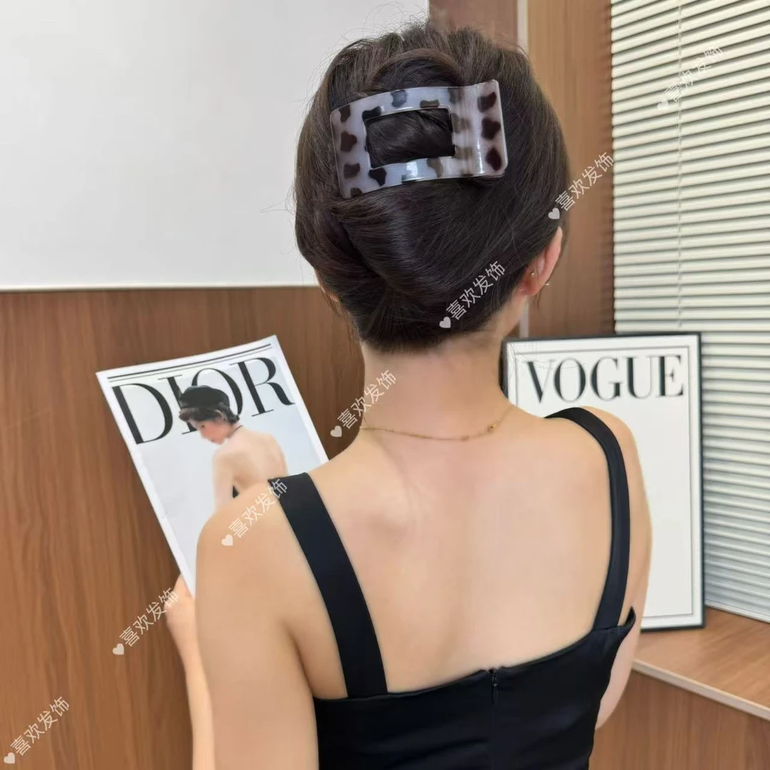 不硌头方形气质后脑勺盘发横夹高级感鲍鱼抓夹复古简约百搭发夹女